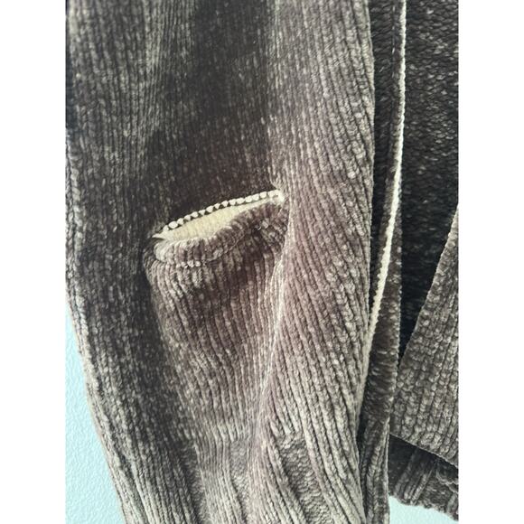 Anthropologie Moth Chenille Cardigan Women’s XS Green Open Front Cozy Pockets - Picture 4 of 16